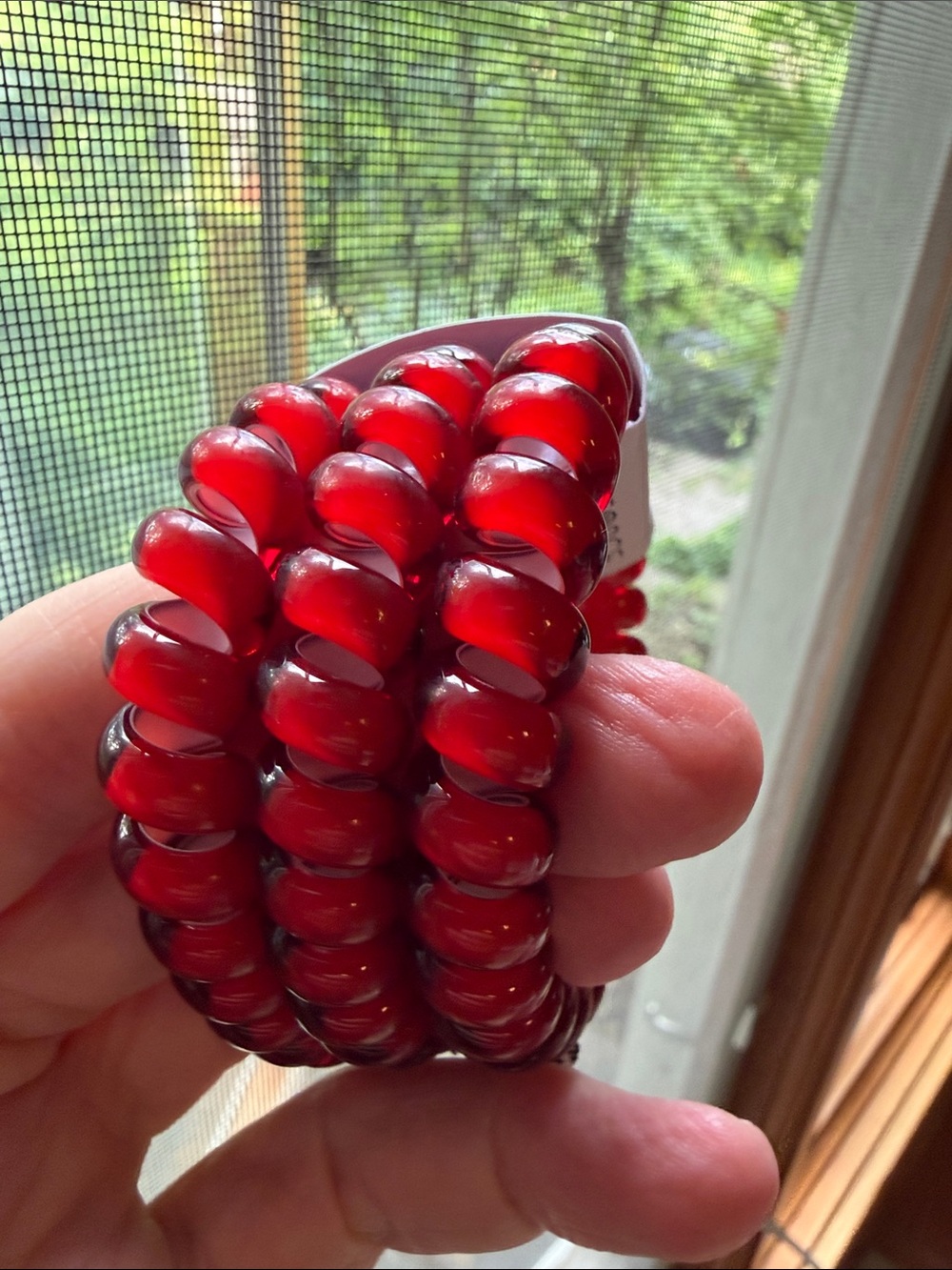 Teleties Scarlet Red Spiral Hair Ties - Set of 3